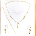 Delicate Open Flower 4-Piece 21k Gold Necklace Set