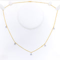 Delicate Dangling 18k Gold + Diamond Necklace 