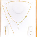 Reflective Open Marquise 4-Piece 21k Gold Necklace Set