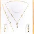 Shimmering Floral 4-Piece 21k Gold Necklace Set