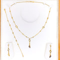 Light Weight Marquise Leaf 4-Piece 21k Gold Necklace Set