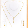 Dainty Floral 4-Piece 21k Gold Necklace Set