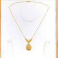 Delicate Vine Drop 21k Gold Necklace