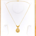 Mesh Dome Drop 21k Gold Necklace