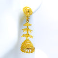 Unique Floral 22k Gold Jhumki