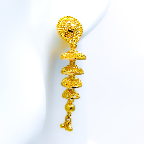 Festive Graduating 22k Gold Jhumki 