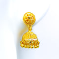 Classic Textured Striped 22k Gold Jhumki