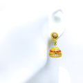 Vibrant Floral 22k Gold Jhumki 