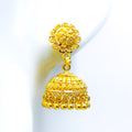 Extravagant Floral 22k Gold Jhumki