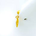 Attractive Hanging Heart 22k Gold Earrings 