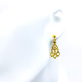 Dangling Heart Chandelier 22k Gold Earrings 