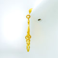 Dangling Heart Chandelier 22k Gold Earrings 
