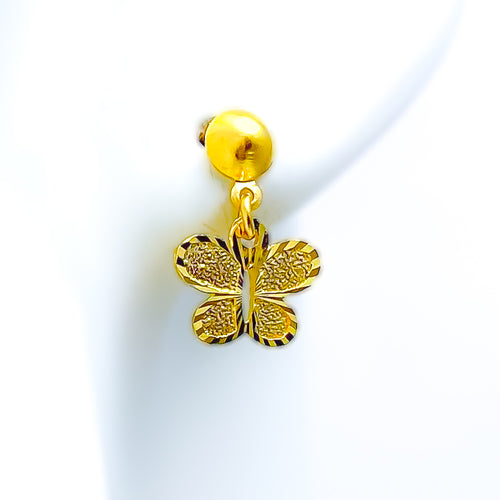 Sophisticated Butterfly 22k Gold Earrings 