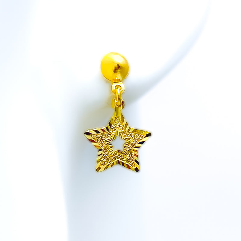 Sparkling Star 22k Gold Earrings 