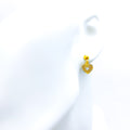 Modern Halo Heart 22k Gold Earrings 