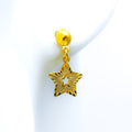 Reflective Radiant Star 22k Gold Earrings