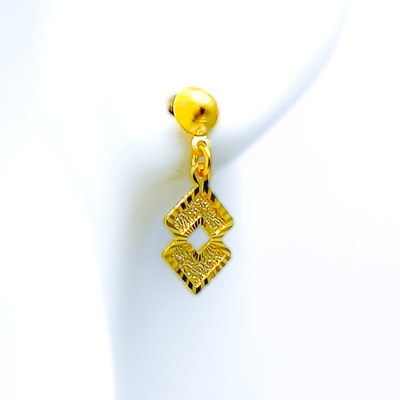 Symmetrical Geometric 22k Gold Earrings 