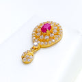 Dazzling Red 22k CZ Pendant Set