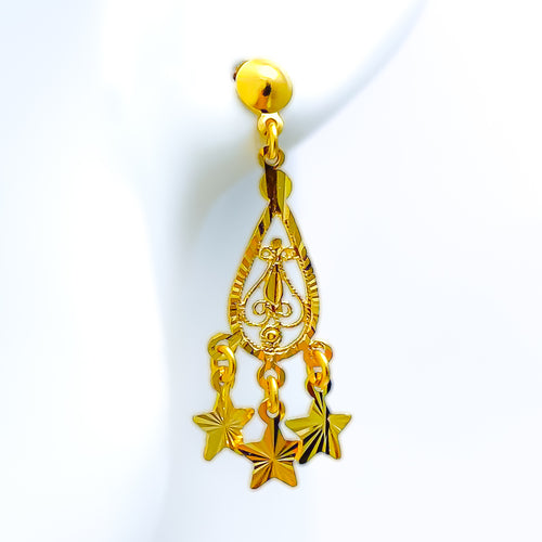 Distinct Vintage Star 22k Gold Earrings 