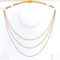 High Finish Slender Square Box 22K Gold Chain - 16"