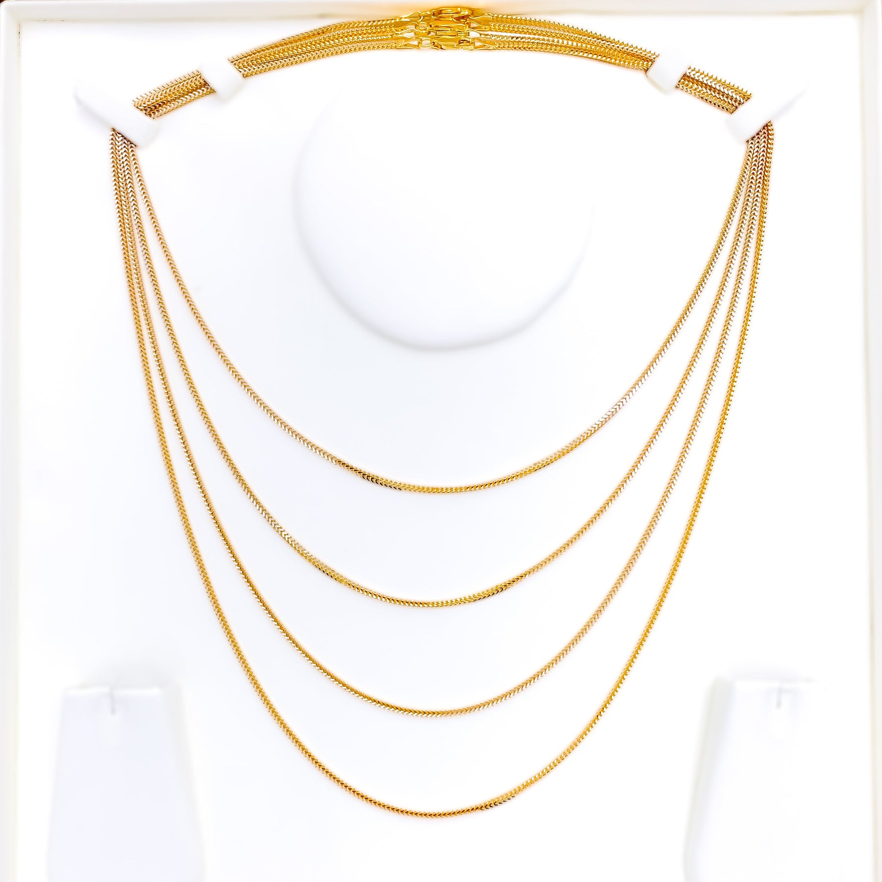 Fox Chain Design Thin Two-Tone 22k Gold Fox Chain - 20