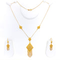 Delightful Hanging Chain 21k Necklace Set 