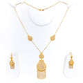 Dazzling Hanging Chain 21k Necklace Set 