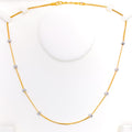 Elegant White Gold Accented 22k Gold Necklace 