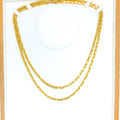 Reflective Dual Finish 22k Gold Italian Block Chain - 22" 