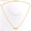 Distinct Striped Orb 22k Gold Necklace 