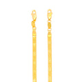 Modern Shimmering Flat Chain 22K Gold Anklet Pair 