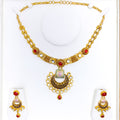 Extravagant Floral Chand 22k Gold Necklace Set