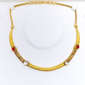 Engraved Slender 22k Gold Choker Necklace