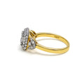 Attractive Geometric 18K Gold + Diamond Ring 