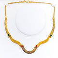 Leaf Adorned Vanki 22k Gold Choker Necklace