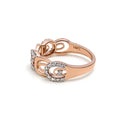 Gorgeous Looped 18K Rose Gold + Diamond Ring 