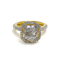 Stunning Open Halo 18K Gold + Diamond Ring