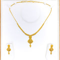 Unique Flower Adorned 22k Gold Necklace Set 