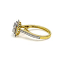 Stunning Open Halo 18K Gold + Diamond Ring