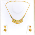 Festive Dangling Tassel 22k Gold Necklace Set 