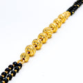 Majestic Multi-Orb 22k Gold Black Bead Bracelet 