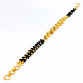 Majestic Multi-Orb 22k Gold Black Bead Bracelet 