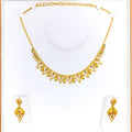 Delightful Dangling Tassel 22k Gold Necklace Set 