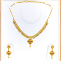 Dressy Alternating Floral 22k Gold Necklace Set