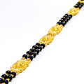 Palatial Dual Strand 22k Gold Black Bead Bracelet 