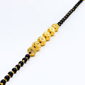 Refined Dotted 22k Gold Black Bead Bracelet 