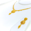 Radiant Laced Drop 22k Gold Necklace Set 