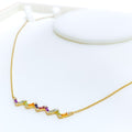 Bright Beautiful 18k Gold + Trendy Diamond Necklace 