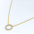 Studded Radiant Halo 18k Gold + Diamond Necklace 