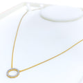 Studded Radiant Halo 18k Gold + Diamond Necklace 
